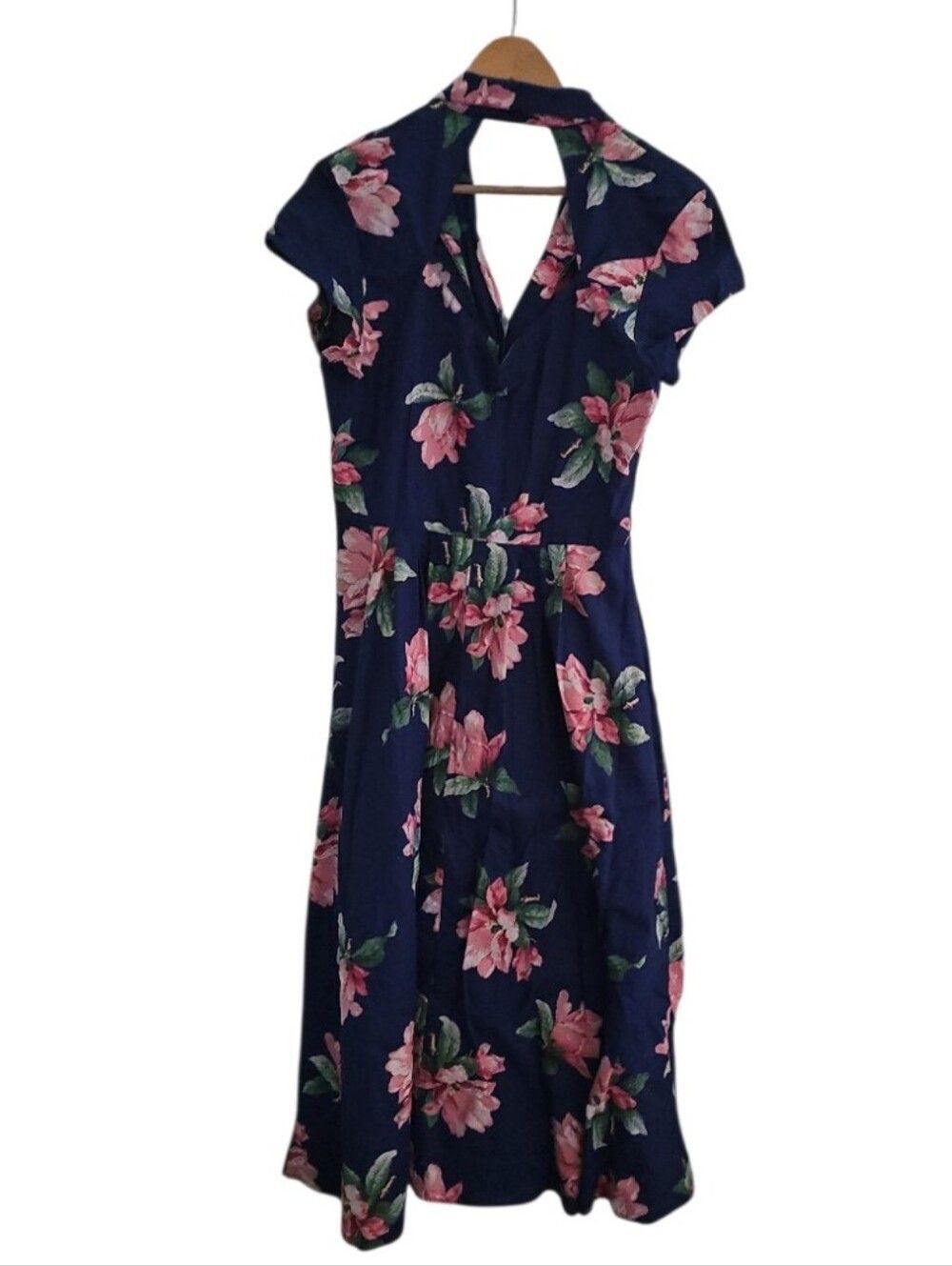 Vintage Carol Anderson California Floral Midi Dress USA Cotton M Cottagecore - Picture 2 of 15